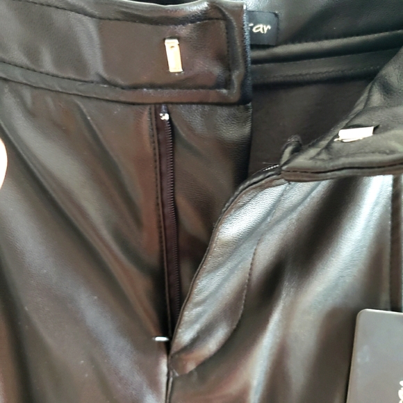 Shine Star Collection Faux Leather Painter Style Pants Synched Ankles W Med.NWT - Picture 6 of 11